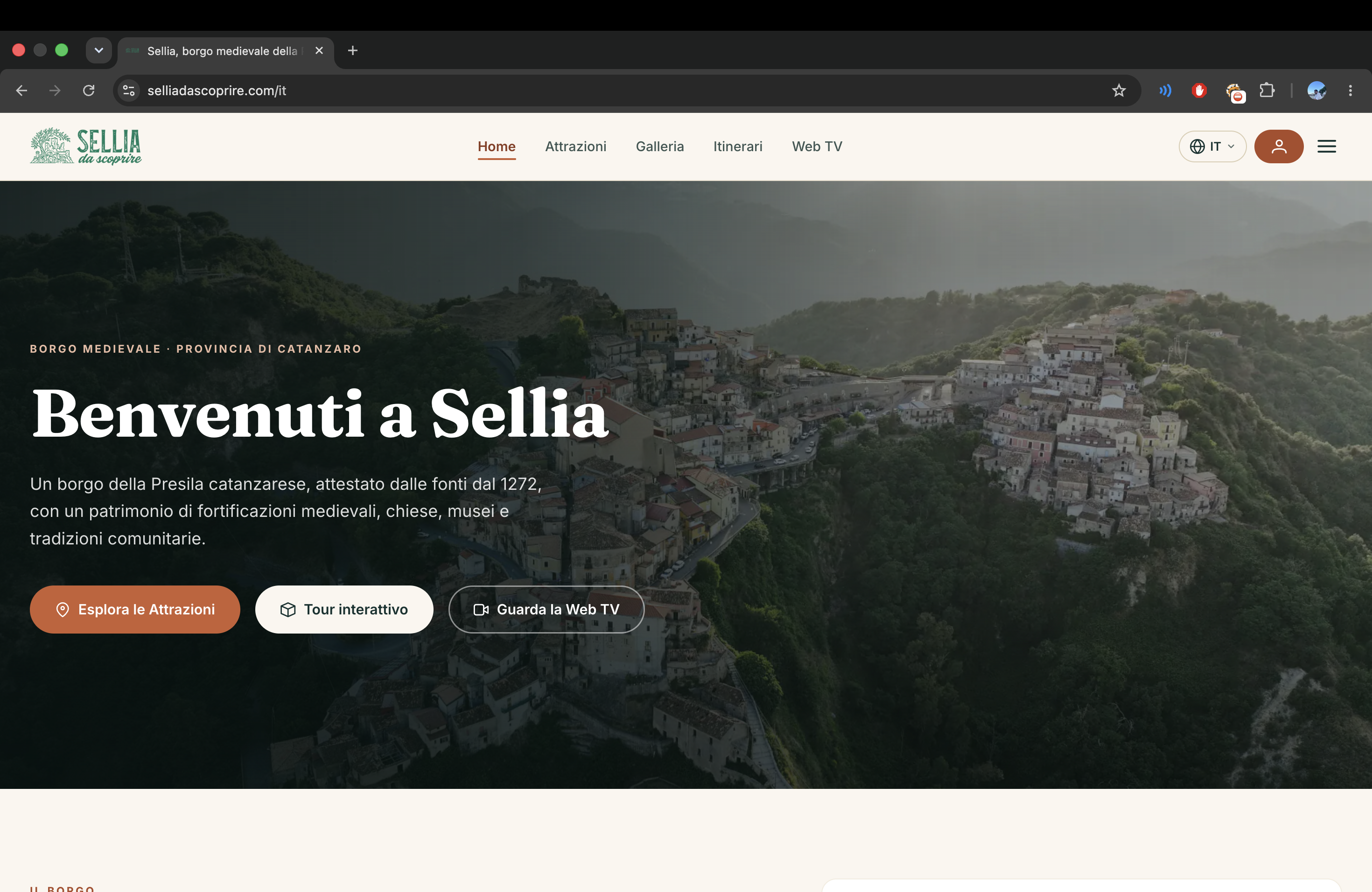 Sellia da Scoprire — piattaforma web del Comune di Sellia (CZ)