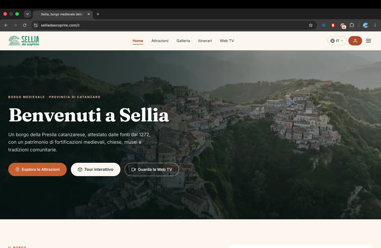 Sellia da Scoprire — piattaforma web del Comune di Sellia (CZ)