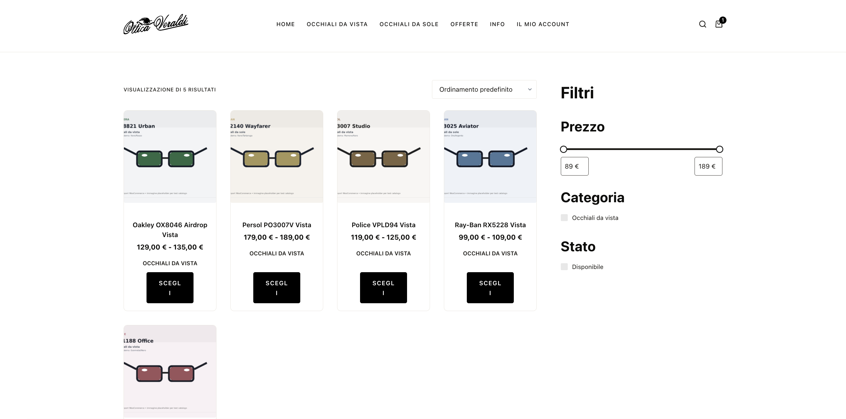 Ottica Veraldi — Sito Web 2